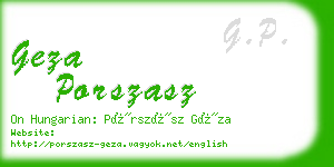 geza porszasz business card